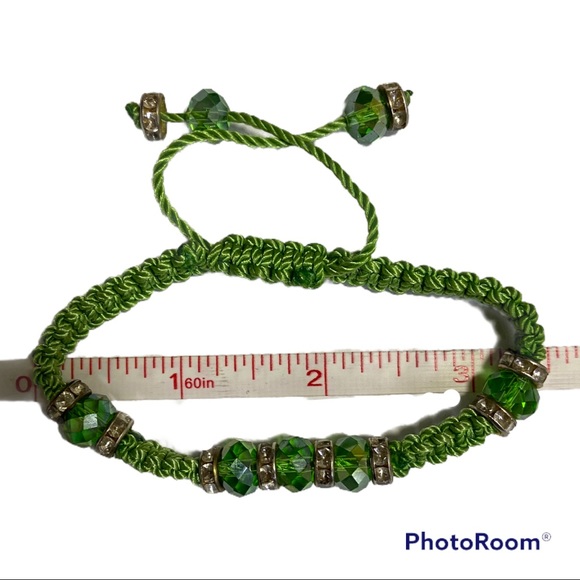 Adjustable Braided Rope Bracelets 1 Flip Flop and 1 Green Sparkling Beads - Picture 7 of 7